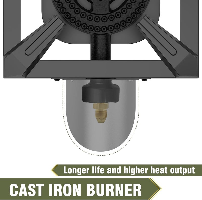 BestFire Propane Burner,100,000 BTUs High Pressure Single Propane Stove with 4.1ft Adjustable Hose with Regulator,Gas Stove for Outdoor Cooking, Turkey Fry, Seafood Boil - Image 5